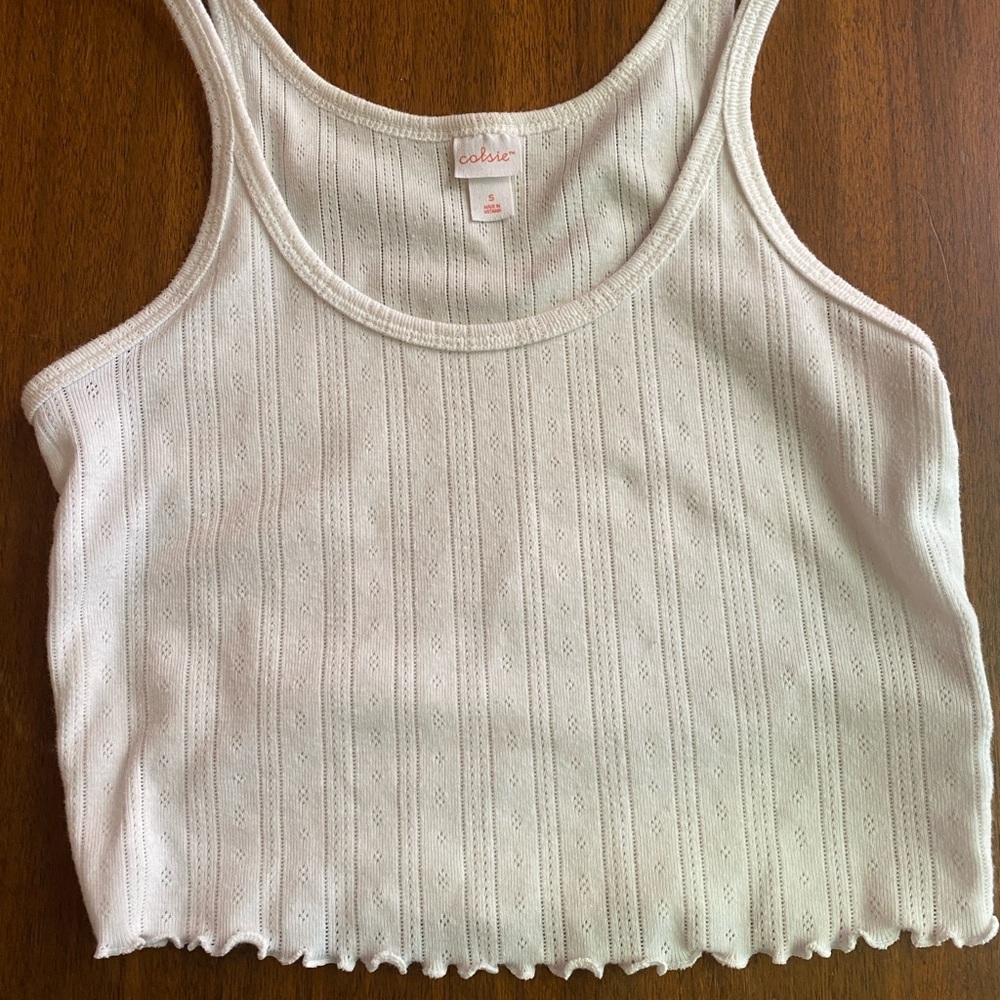 White Ribbed Tank Top